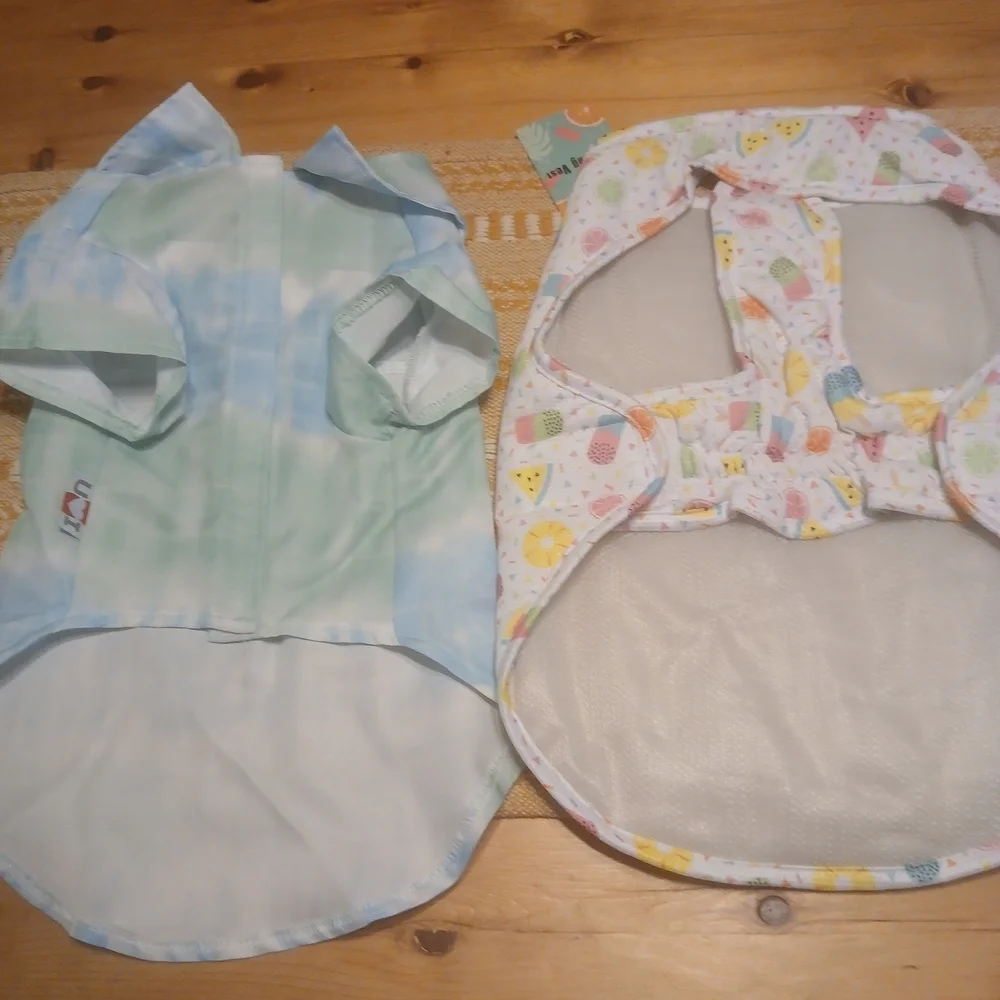 Two pieces Pet Apparel Size M.  Cooling Vest/Tie Dye Dress.  NWT